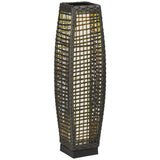 easycomfort easycomfort lampada solare da giardino con pannello di ricarica in acciaio e rattan 21x21x78 cm nero e grigio