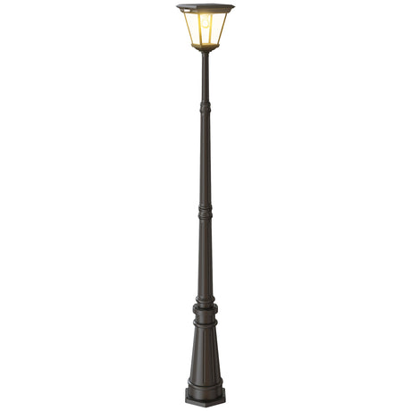 easycomfort easycomfort lampione da giardino a energia solare con sensore pir in alluminio e vetro 26x24x220 cm nero