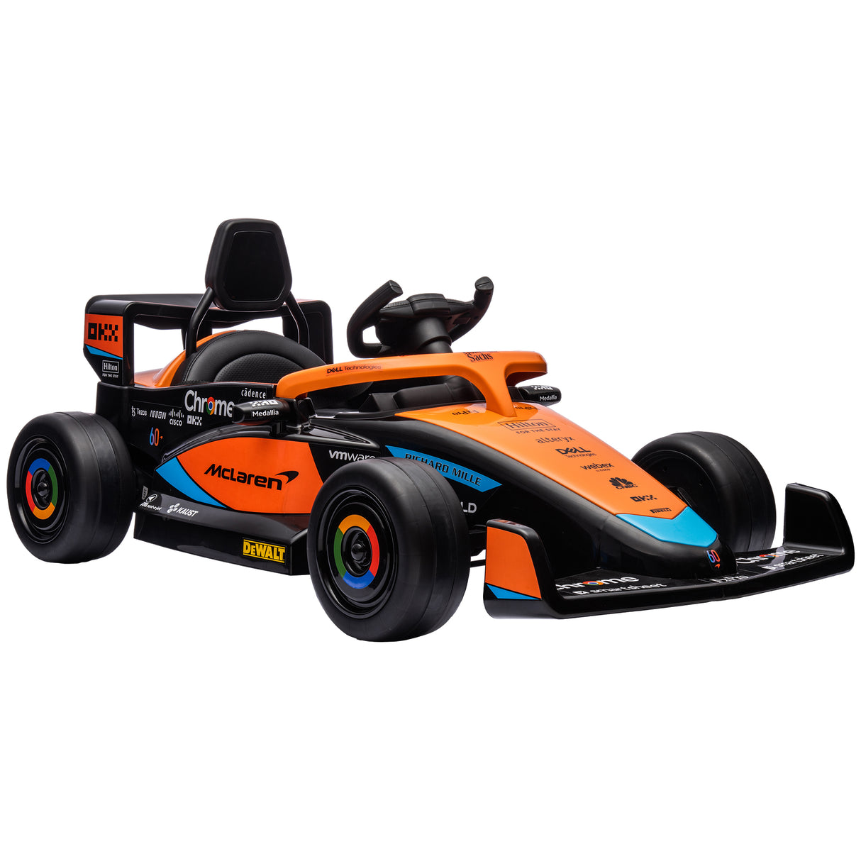 easycomfort easycomfort macchina elettrica per bambini 3 5 con clacson e usb auto licenza mclaren con musica e telecomando 115x67x50cm arancione
