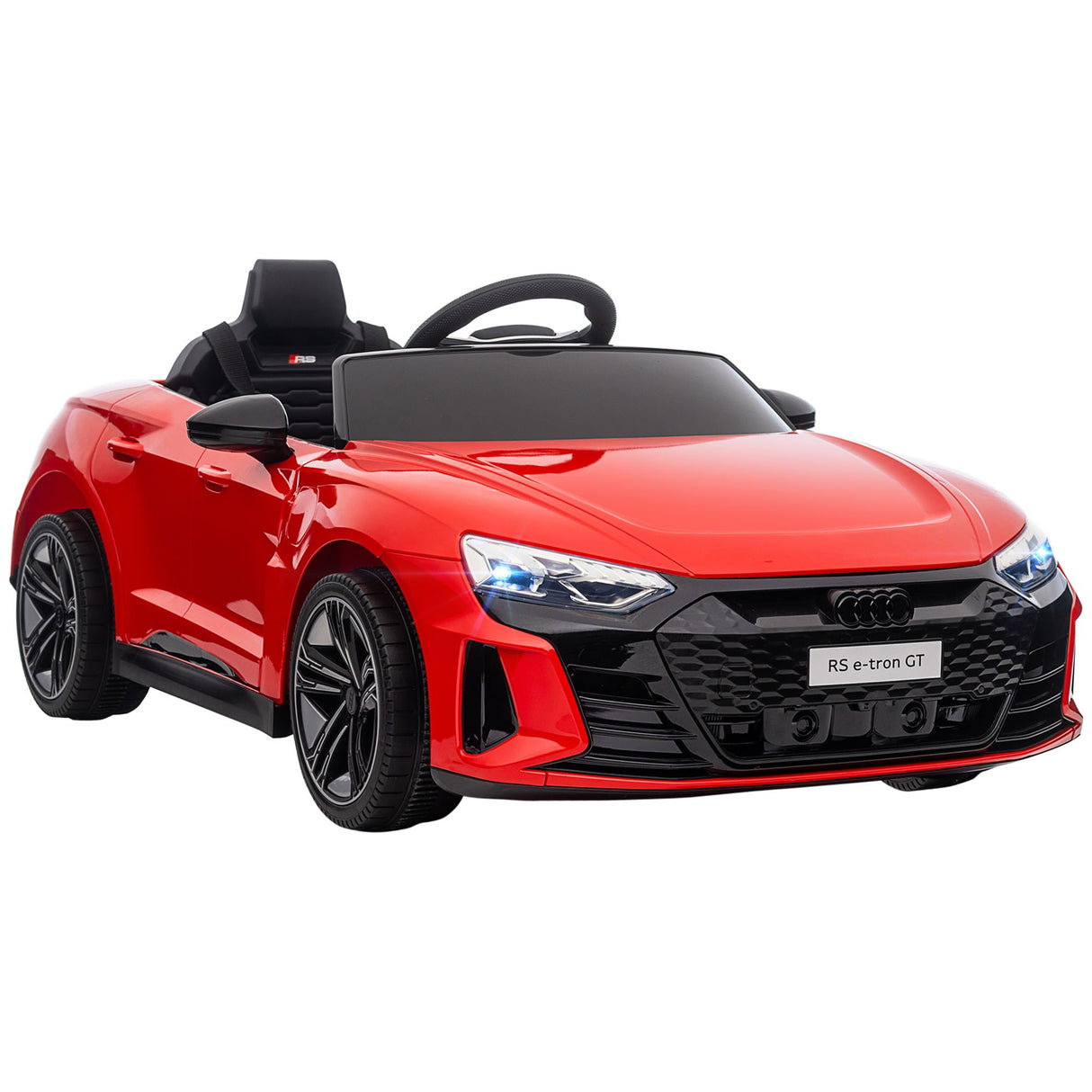 easycomfort easycomfort macchina elettrica per bambini 5 anni max licenza audi con pulsanti cinture e fari 103x58x41 cm rossa e nera