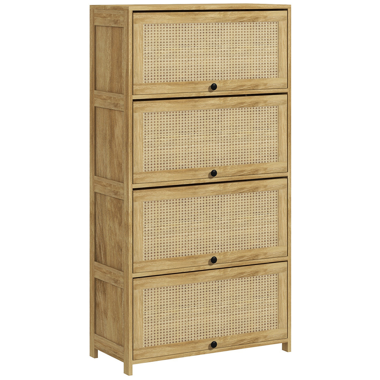 easycomfort easycomfort mobile cucina in stile boho con 4 ante a ribalta in truciolato e rattan 70x32x132 8 cm