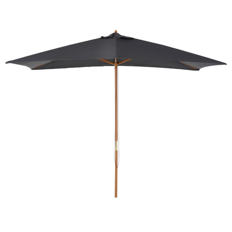 easycomfort easycomfort ombrellone da giardino 2x3m in legno e bambu con 8 stecche e copertura in poliestere grigio scuro