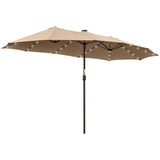 easycomfort easycomfort ombrellone da giardino doppio 4 5m con 48 luci led e manovella cachi
