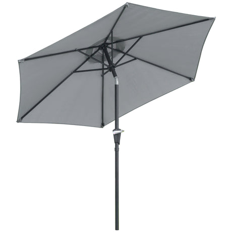 easycomfort easycomfort ombrellone da giardino inclinabile 2 3x2m con apertura a manovella e 6 stecche grigio