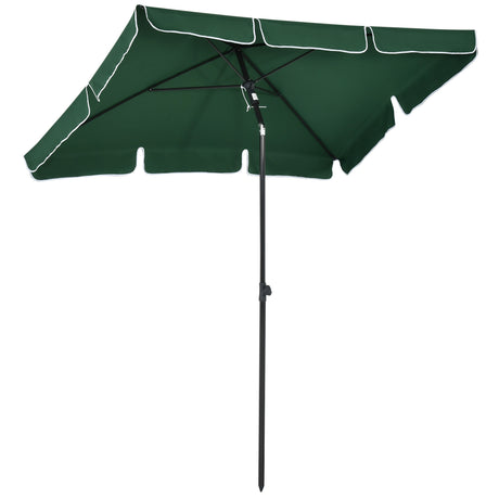 easycomfort easycomfort ombrellone da giardino rettangolare 2x1 3m con inclinazione regolabile e palo in alluminio verde e nero