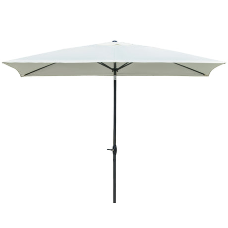 easycomfort easycomfort ombrellone rettangolare 2x3 m da giardino con apertura a manovella e inclinazione regolabile beige