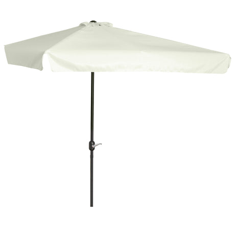easycomfort easycomfort ombrellone semicircolare per parete da terrazza e giardino con manovella 2 5x2 3m crema