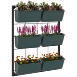 easycomfort easycomfort orto verticale a 3 livelli con 6 vasi in acciaio e plastica 52x14x66cm verde scuro