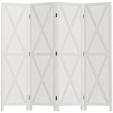 easycomfort easycomfort paravento a 4 ante per interni divisorio in legno per camera e ufficio 182x170 cm bianco