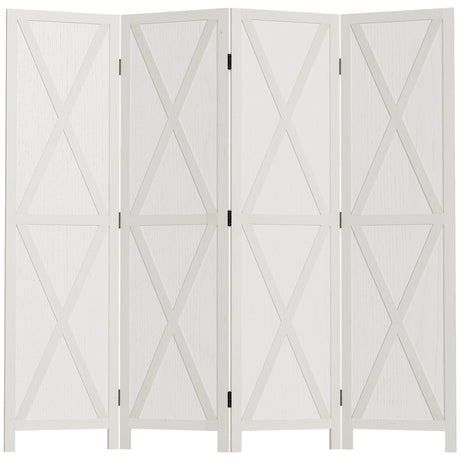 easycomfort easycomfort paravento a 4 ante per interni divisorio in legno per camera e ufficio 182x170 cm bianco