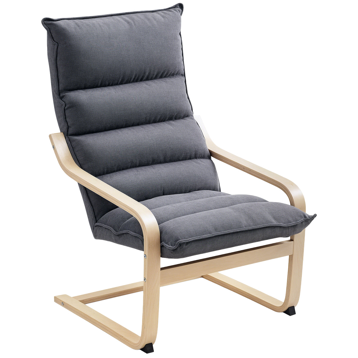 easycomfort easycomfort poltrona a dondolo moderna con braccioli in legno e cuscini spessi in velluto 67x83x105 cm grigio