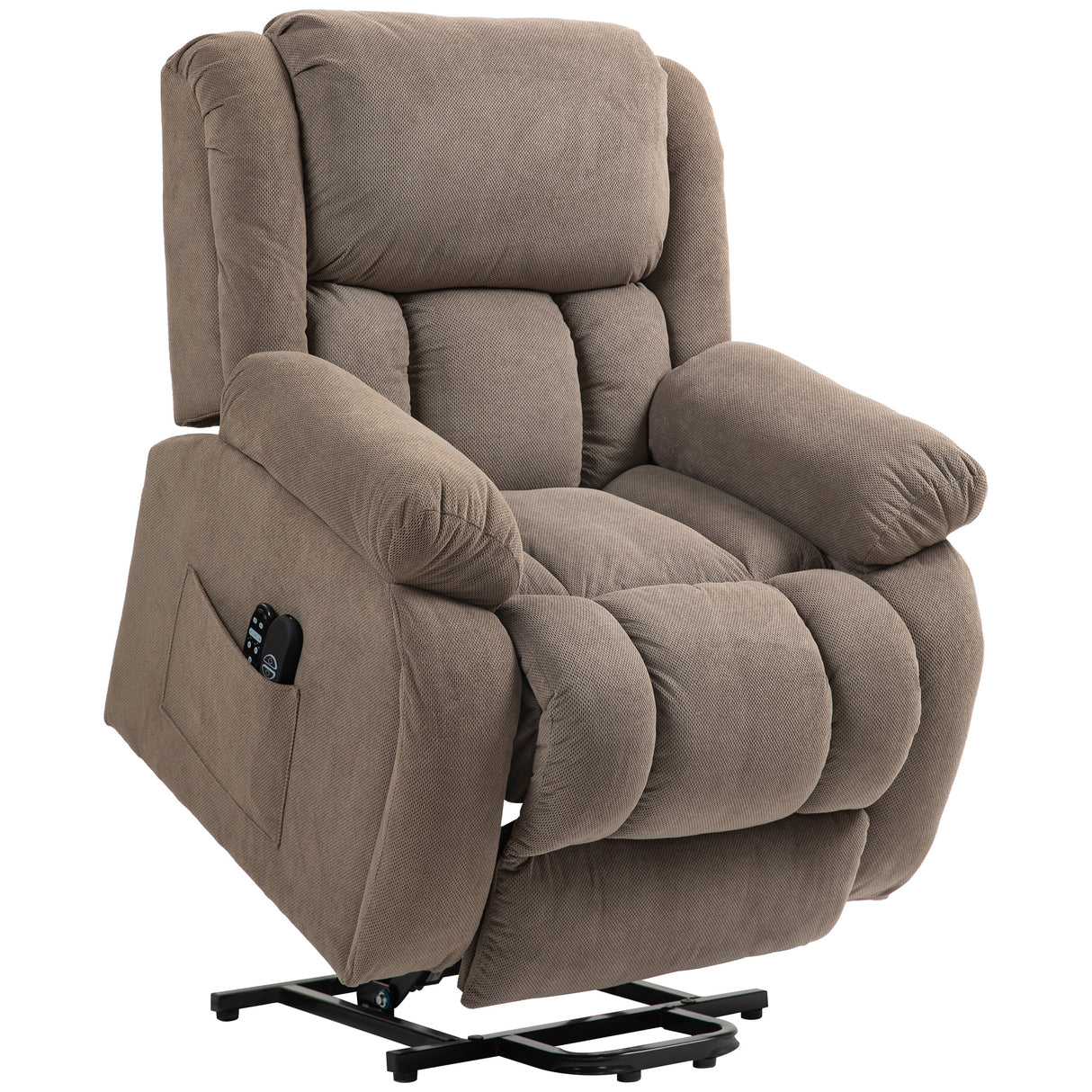 easycomfort easycomfort poltrona alzapersona massaggiante e reclinabile con 2 tasche e telecomando 93x104x105 cm marrone chiaro
