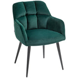 easycomfort easycomfort poltrona da salotto in velluto e imbottita con gambe in acciaio e braccioli estesi verde