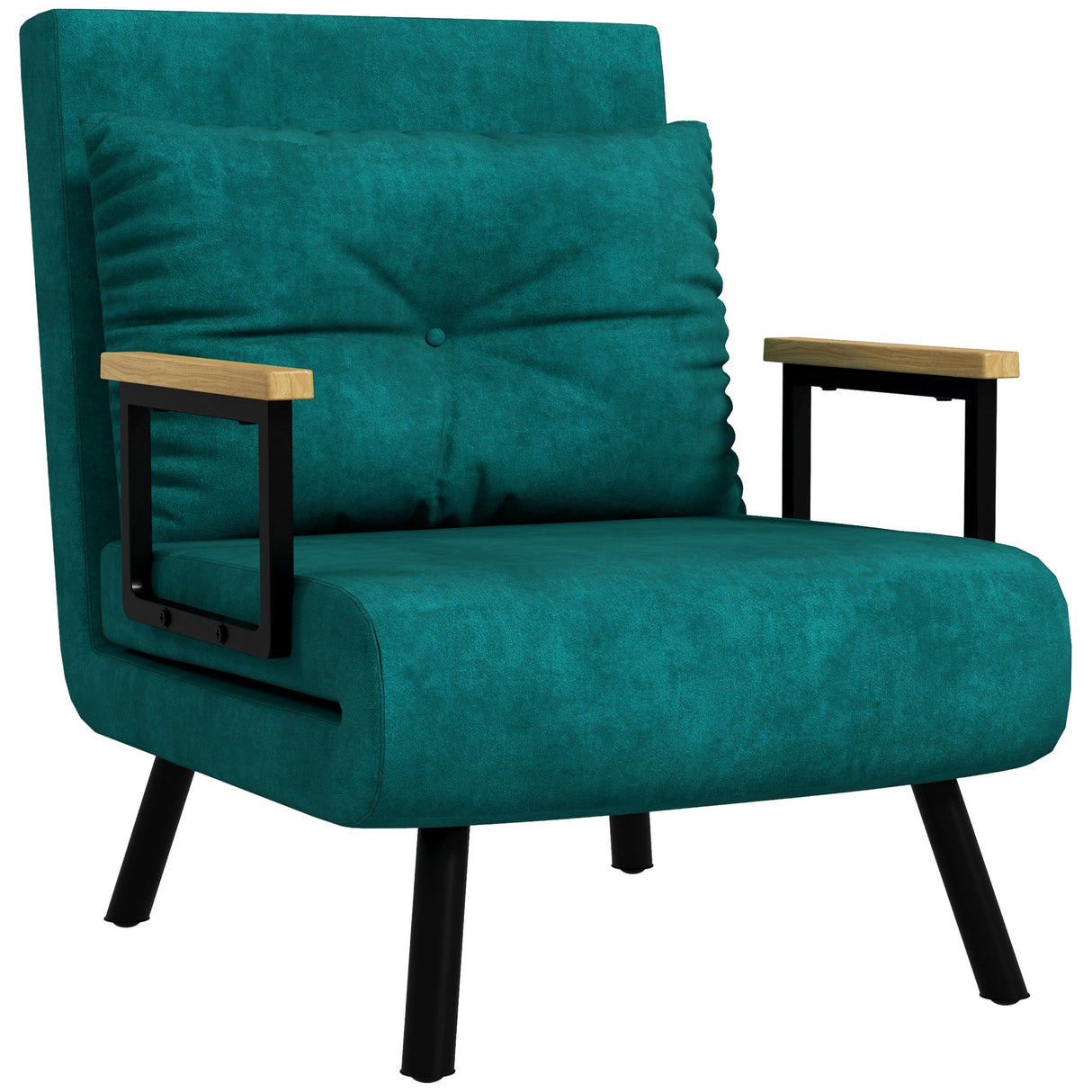 easycomfort easycomfort poltrona letto 3 in 1 con schienale reclinabile in 5 posizioni e cuscino 63x73x81 cm verde