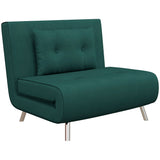 easycomfort easycomfort poltrona letto singolo con schienale reclinabile in velluto 100x88x83cm verde scuro