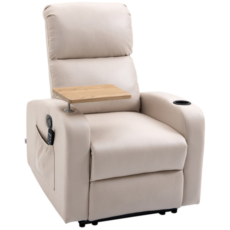 easycomfort easycomfort poltrona massaggiante e reclinabile con poggiapiedi e telecomando in microfibra 77x93x105 cm beige
