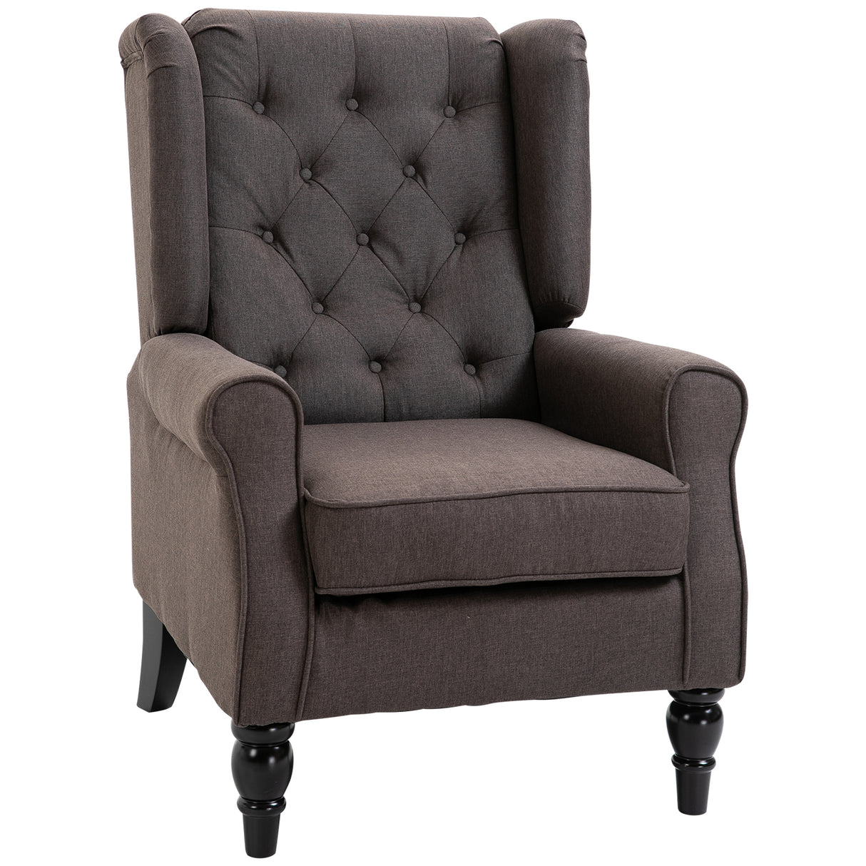 easycomfort easycomfort poltrona per salotto in stile francese con seduta imbottita e cuscini in poliestere 74x86x102 cm marrone