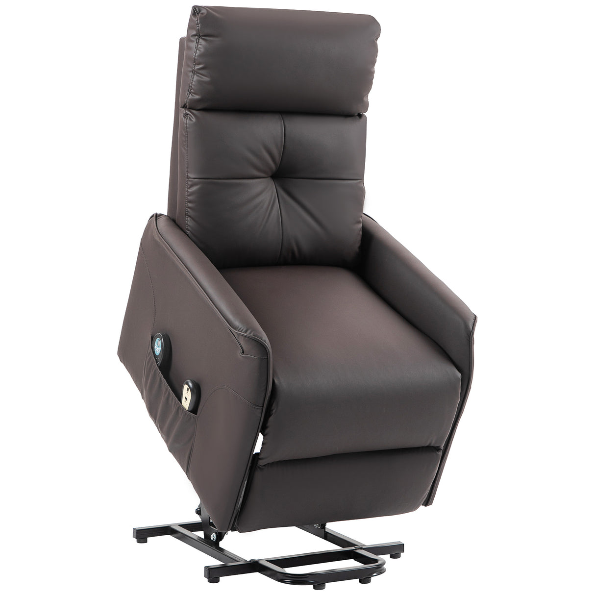 easycomfort easycomfort poltrona relax alzapersona e reclinabile con 8 punti massaggio e riscaldamento 2 telecomandi marrone