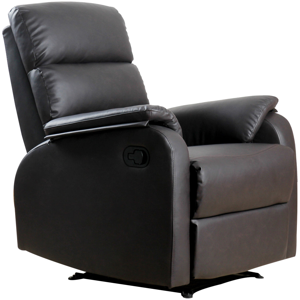 easycomfort easycomfort poltrona relax per interni reclinabile manualmente con cuscino imbottito in pelle pu e acciaio 75x82x99 cm marrone ean 8055776912493
