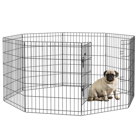 easycomfort easycomfort recinto per cani e cuccioli box per animali da 8 pezzi in filo di ferro 76 x 61cm nero