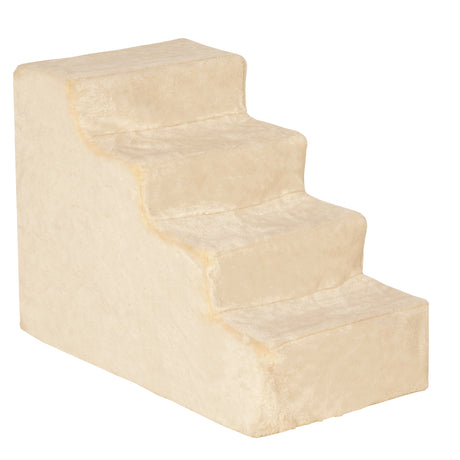 easycomfort easycomfort scaletta per cani portatile a 4 gradini in flanella sfoderabile e truciolato 60x35x44 cm beige