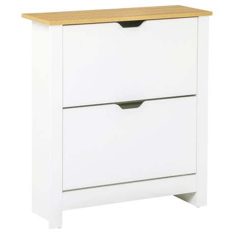 easycomfort easycomfort scarpiera moderna per 12 paia max con 2 cassetti regolabili e rimovibili in legno 72x26x80 cm bianco