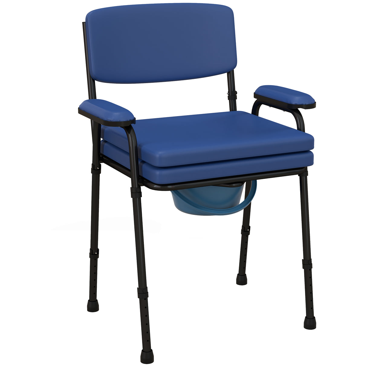 easycomfort easycomfort sedia comoda 5 in 1 per anziani e disabili per wc e doccia altezza regolabile e secchio rimovibile blu