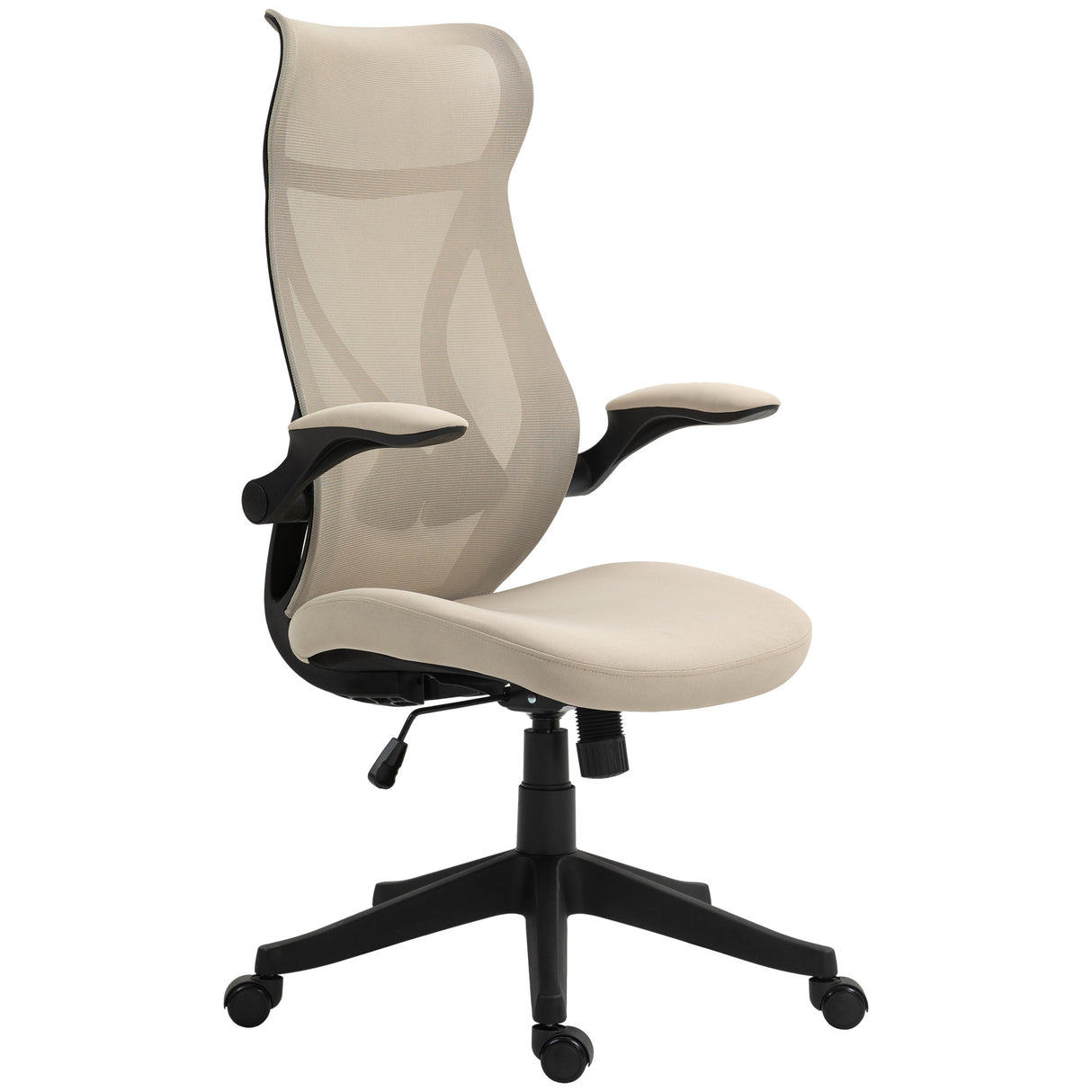 easycomfort easycomfort sedia da ufficio con braccioli ribaltabili altezza regolabile e schienale inclinabile beige