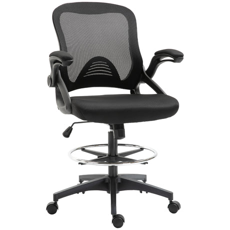 easycomfort easycomfort sedia da ufficio traspirante ad altezza regolabile con braccioli ribaltabili 64x60x106 126 cm nera