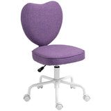 easycomfort easycomfort sedia per scrivania a cuore con 5 rotelle e altezza regolabile in tessuto 40x50x79 89cm viola