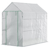 easycomfort easycomfort serra a casetta con rivestimento in pe porta a cerniera e 4 ripiani 186x120x190cm bianco