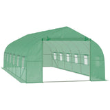 easycomfort easycomfort serra da giardino a tunnel 8x3x2m in pe e acciaio con porta avvolgibile e finestre verde