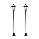 easycomfort easycomfort set 2 lampioni solari per giardino con 2 led e accensione automatica nero