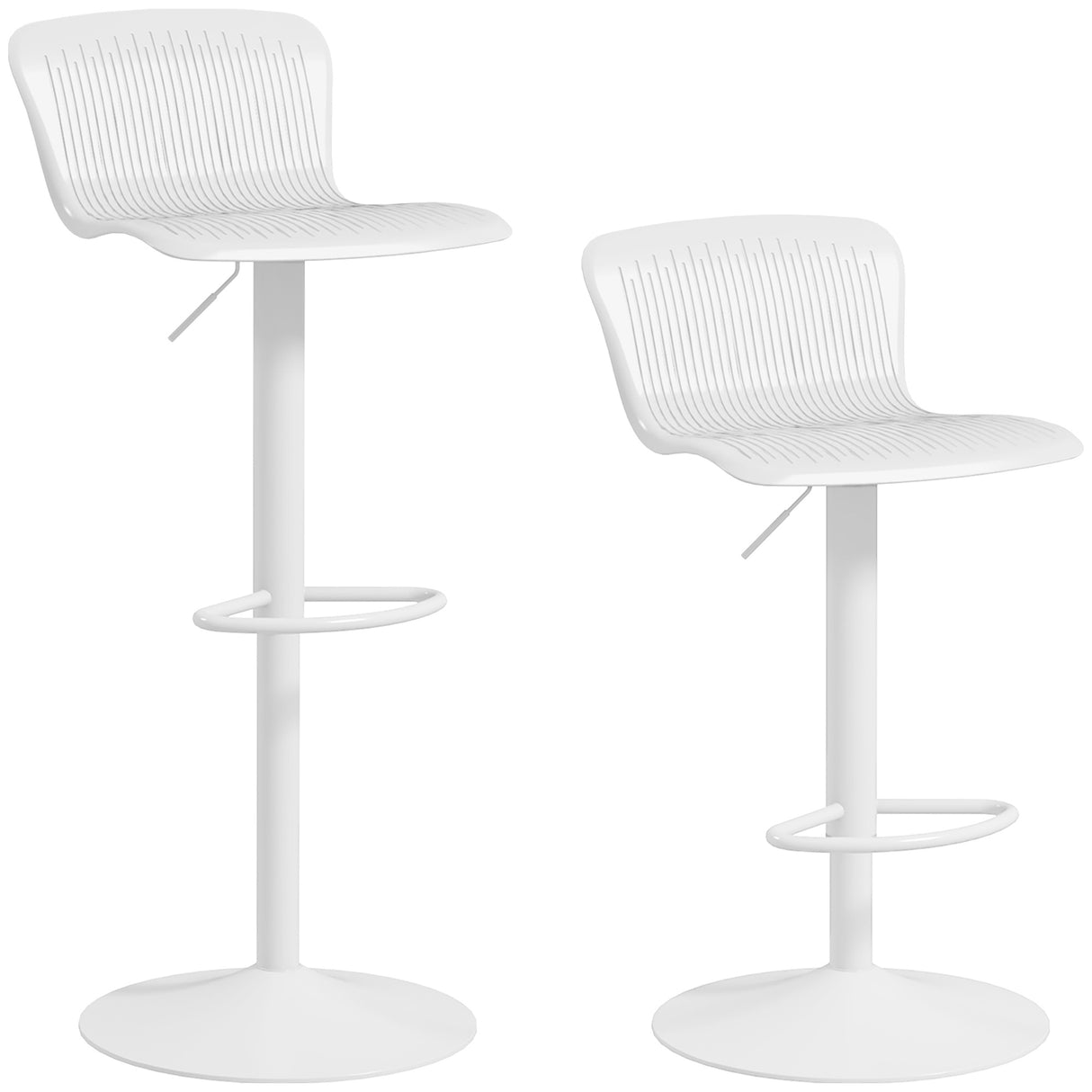 easycomfort easycomfort set 2 sgabelli da bar con schienale girevoli e con altezza regolabile polipropilene bianco