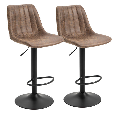 easycomfort easycomfort set 2 sgabelli da bar con schienale poggiapiedi e altezza regolabile stile industriale marrone ean 8054144137940
