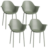 easycomfort easycomfort set 4 sedie da giardino con piedini antiscivolo in pp e acciaio 59x55x84 cm verde