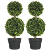 easycomfort easycomfort set da 2 piante di bosso a 2 sfere realistiche con vaso incluso a fondo rinforzato ed erba 60 cm