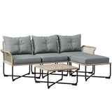easycomfort easycomfort set da giardino 5 pezzi in rattan con 2 sedie laterali sedia centrale e 2 sgabellitavolini da caffe