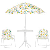 easycomfort easycomfort set da giardino per bambini 2 5 anni con tavolino rotondo 2 sedie pieghevoli e un ombrellone bianco