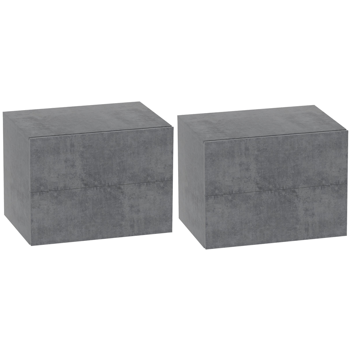 easycomfort easycomfort set di 2 comodini sospesi con 2 cassetti moderni e salvaspazio 40x29x30 cm grigio cemento