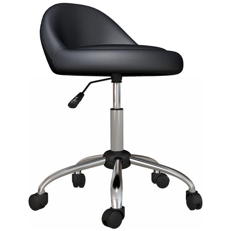 easycomfort easycomfort sgabello con ruote seduta girevole altezza regolabile e rivestimento in finta pelle pu nero