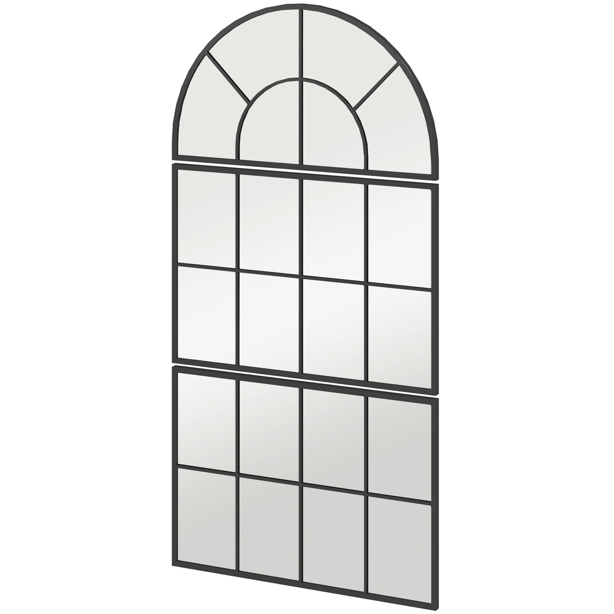 easycomfort easycomfort specchio da parete ad arco stile finestra per camera da letto e ingresso 76x43 cm nero