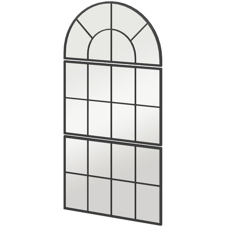 easycomfort easycomfort specchio da parete ad arco stile finestra per camera da letto e ingresso 76x43 cm nero