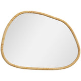 easycomfort easycomfort specchio da parete moderno con bordi irregolari e cornice in legno per camera e ingresso 80x60 cm
