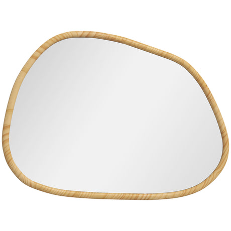 easycomfort easycomfort specchio da parete moderno con bordi irregolari e cornice in legno per camera e ingresso 80x60 cm