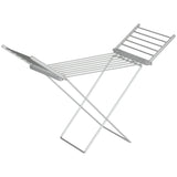 easycomfort easycomfort stendino elettrico riscaldato con ali pieghevole salvaspazio in lega di alluminio 144x53x91cm argento