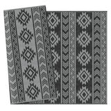 easycomfort easycomfort tappeto moderno per esterni nero e grigio in pp con design reversibile e pieghevole 182x274 cm