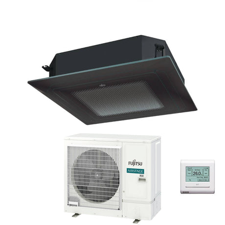 fujitsu condizionatore a cassetta fujitsu kr circular flow black 36000 btu auxg36krlb monofase r 32 wi fi optional con griglia e filocomando