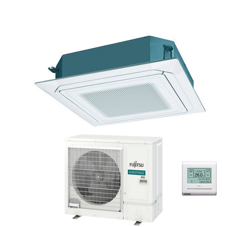 fujitsu condizionatore a cassetta fujitsu kr circular flow white 36000 btu auxg36krlb monofase r 32 wi fi optional con griglia e filocomando