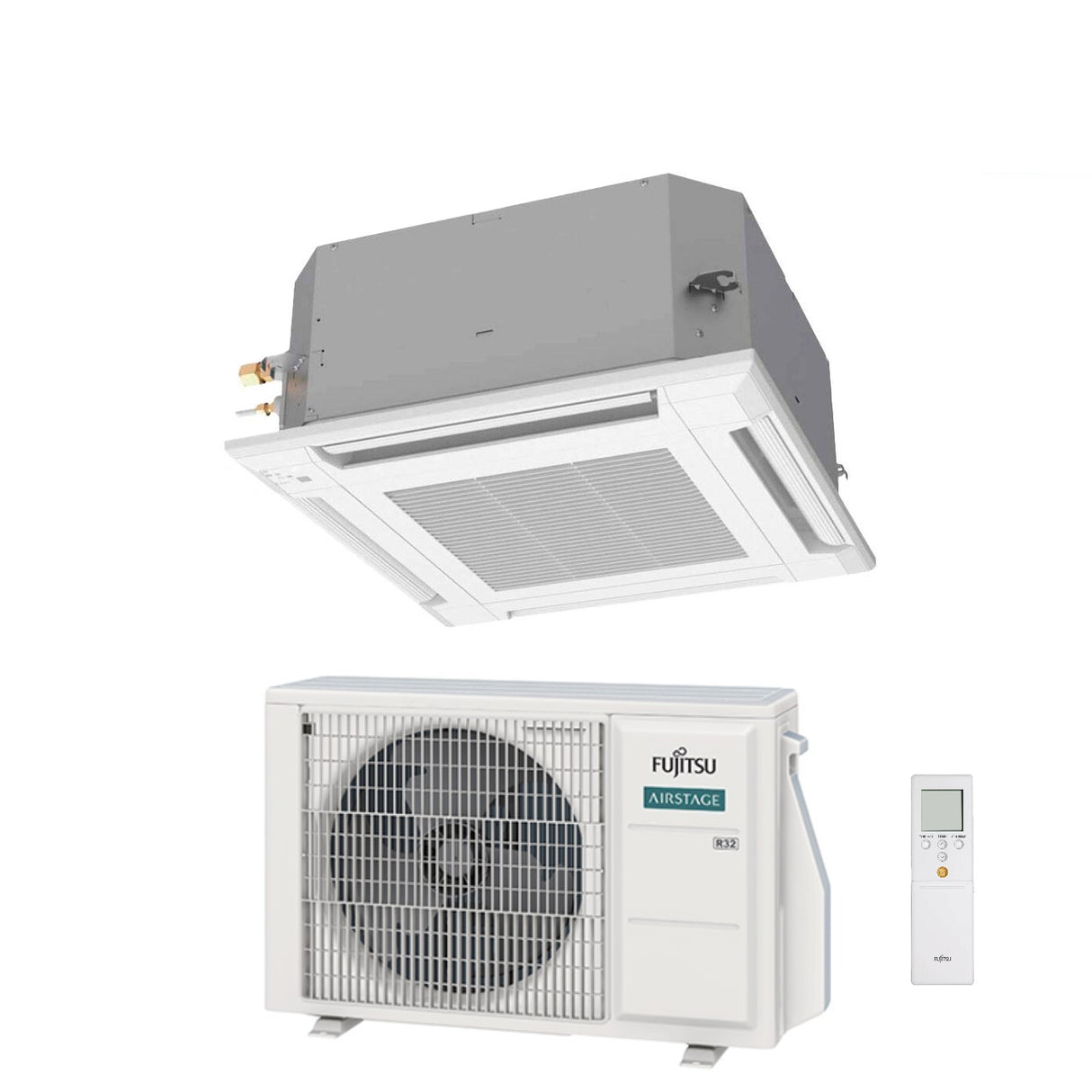 fujitsu condizionatore a cassetta fujitsu kv eco 14000 btu auxg14kvla r 32 wi fi optional con griglia e telecomando